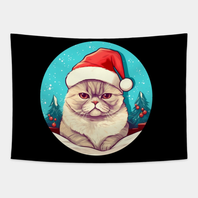 Exotic Shorthair Cat Xmas, Love Cats Tapestry by logiamerch