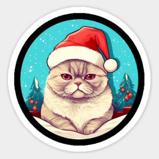 Exotic Shorthair Cat Xmas, Love Cats Sticker