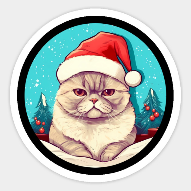 Exotic Shorthair Cat Xmas, Love Cats Sticker by logiamerch