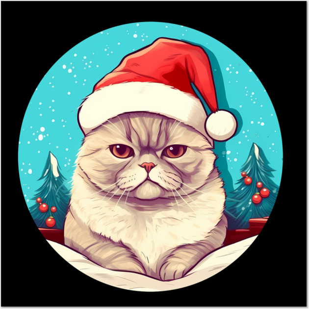Exotic Shorthair Cat Xmas, Love Cats Wall Art by logiamerch