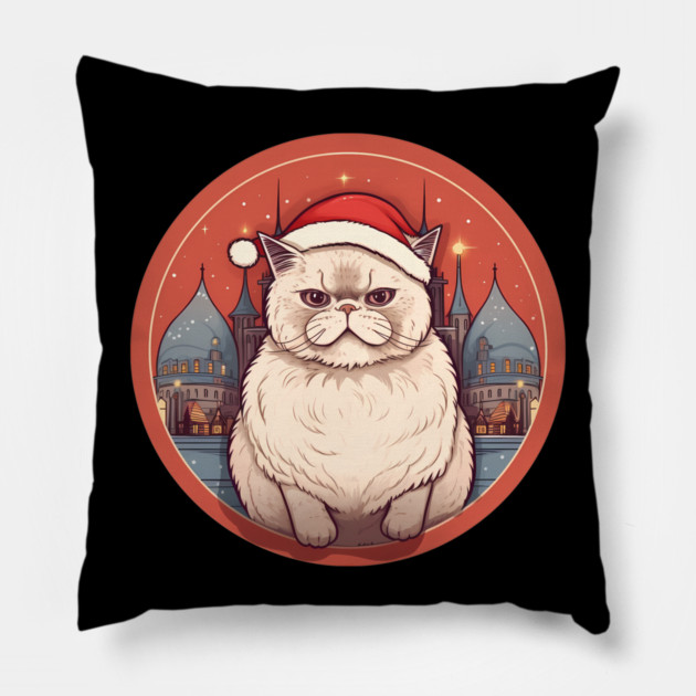 Exotic Shorthair Cat Xmas, Love Cats Pillow by logiamerch