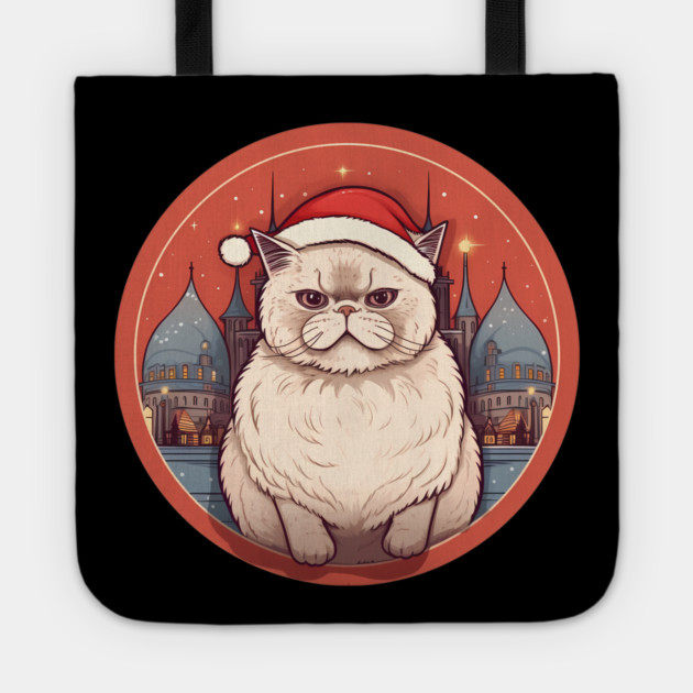 Exotic Shorthair Cat Xmas, Love Cats Tote by logiamerch