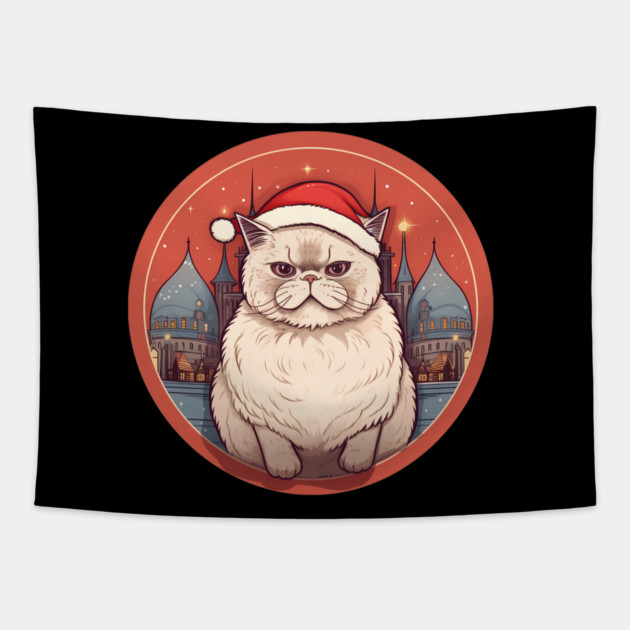 Exotic Shorthair Cat Xmas, Love Cats Tapestry by logiamerch