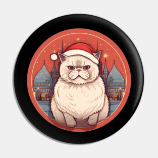 Exotic Shorthair Cat Xmas, Love Cats Pin