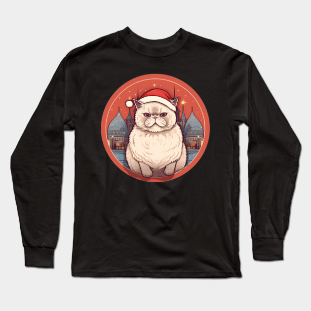 Exotic Shorthair Cat Xmas, Love Cats Long Sleeve T-Shirt by logiamerch