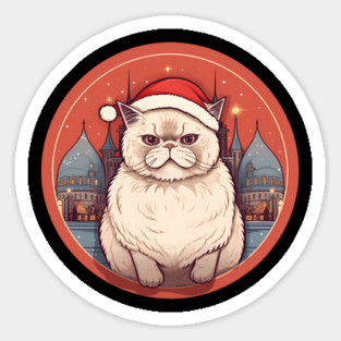 Exotic Shorthair Cat Xmas, Love Cats Sticker