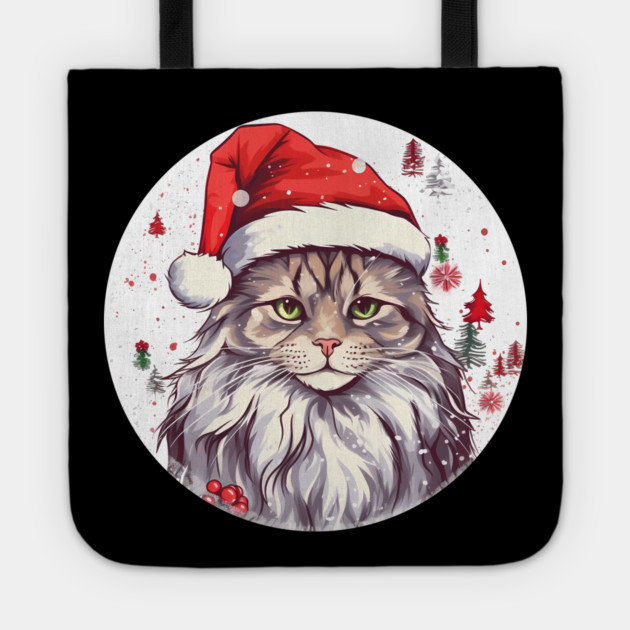 Maine Coon Cat Xmas, Love Cats Tote by logiamerch