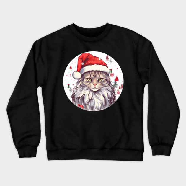 Maine Coon Cat Xmas, Love Cats Crewneck Sweatshirt by logiamerch