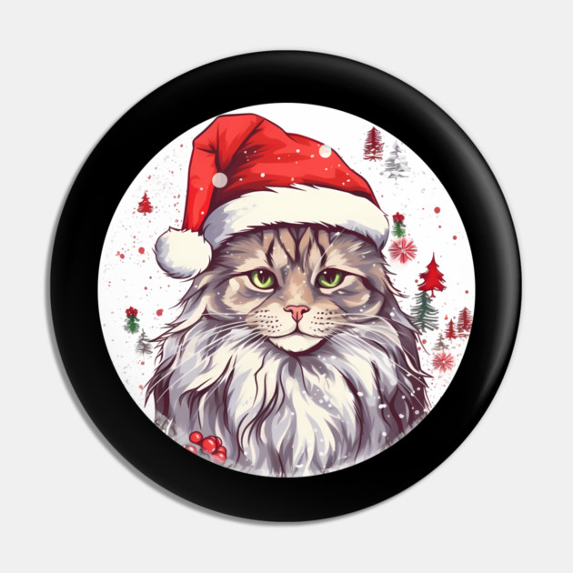 Maine Coon Cat Xmas, Love Cats Pin by logiamerch