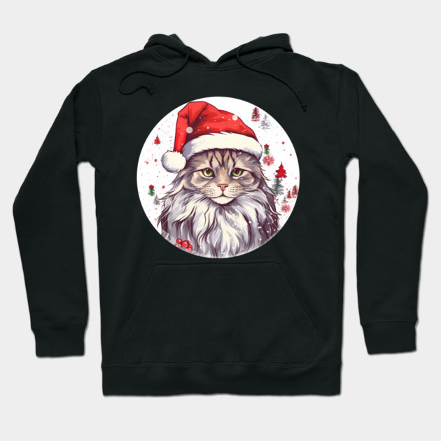 Maine Coon Cat Xmas, Love Cats Hoodie by logiamerch