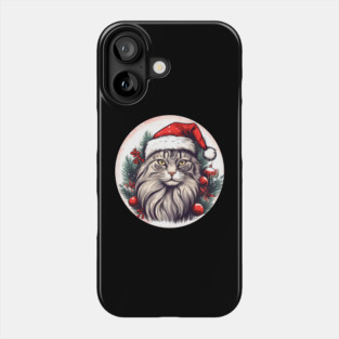Maine Coon Cat Xmas, Love Cats Phone Case