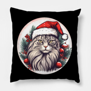 Maine Coon Cat Xmas, Love Cats Pillow