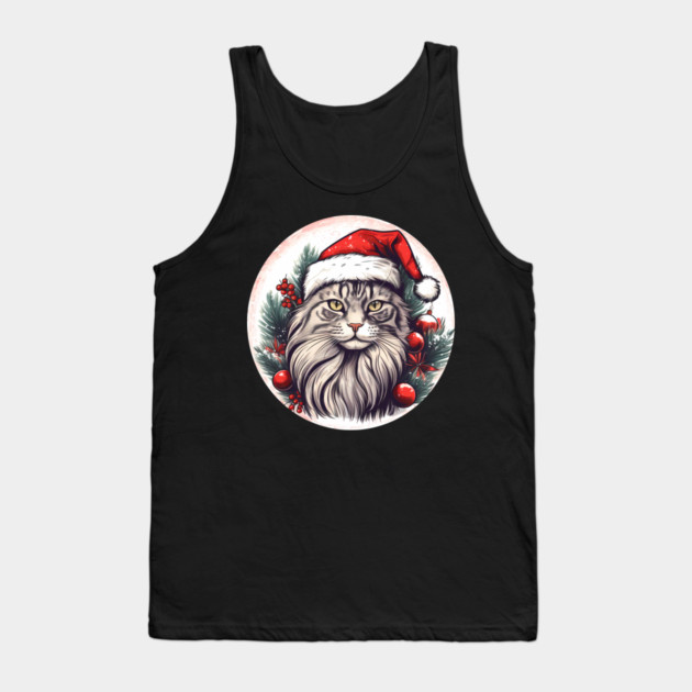 Maine Coon Cat Xmas, Love Cats Tank Top by logiamerch