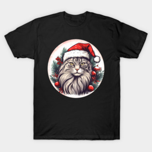 Maine Coon Cat Xmas, Love Cats T-Shirt