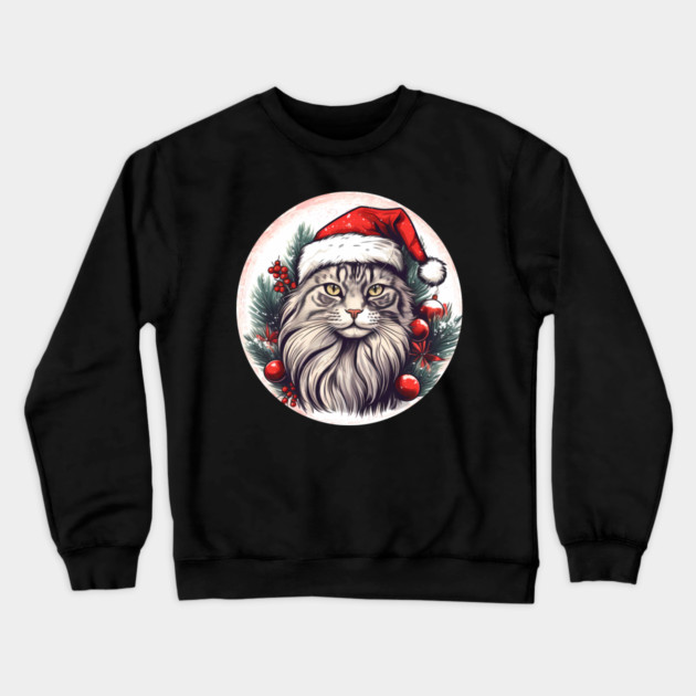 Maine Coon Cat Xmas, Love Cats Crewneck Sweatshirt by logiamerch