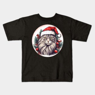 Maine Coon Cat Xmas, Love Cats Kids T-Shirt
