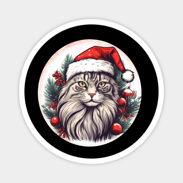 Maine Coon Cat Xmas, Love Cats Magnet by logiamerch