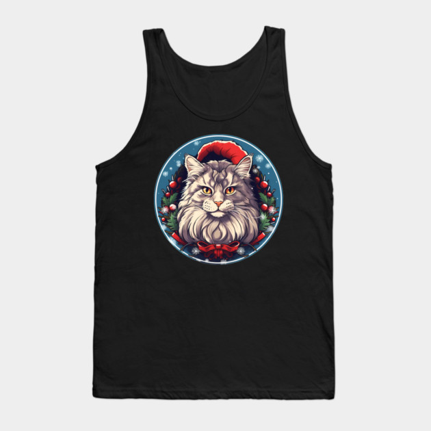 Maine Coon Cat Xmas, Love Cats Tank Top by logiamerch
