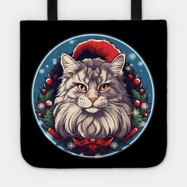 Maine Coon Cat Xmas, Love Cats Tote by logiamerch