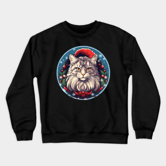 Maine Coon Cat Xmas, Love Cats Crewneck Sweatshirt by logiamerch