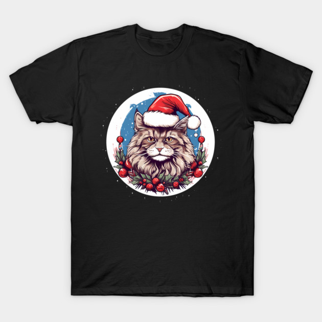Maine Coon Cat Xmas, Love Cats T-Shirt by logiamerch