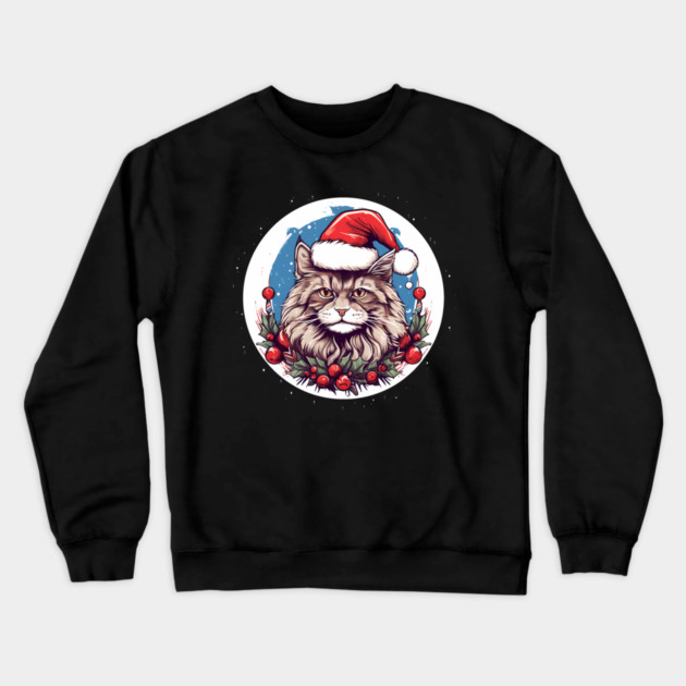 Maine Coon Cat Xmas, Love Cats Crewneck Sweatshirt by logiamerch