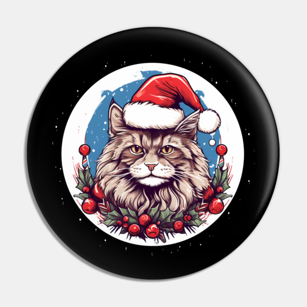 Maine Coon Cat Xmas, Love Cats Pin by logiamerch