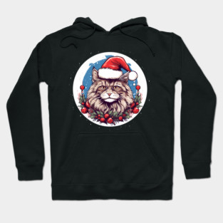 Maine Coon Cat Xmas, Love Cats Hoodie