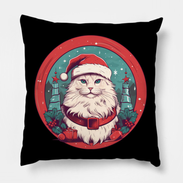 Manx Cat Xmas, Love Cats Pillow by logiamerch