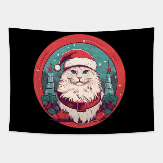 Manx Cat Xmas, Love Cats Tapestry by logiamerch