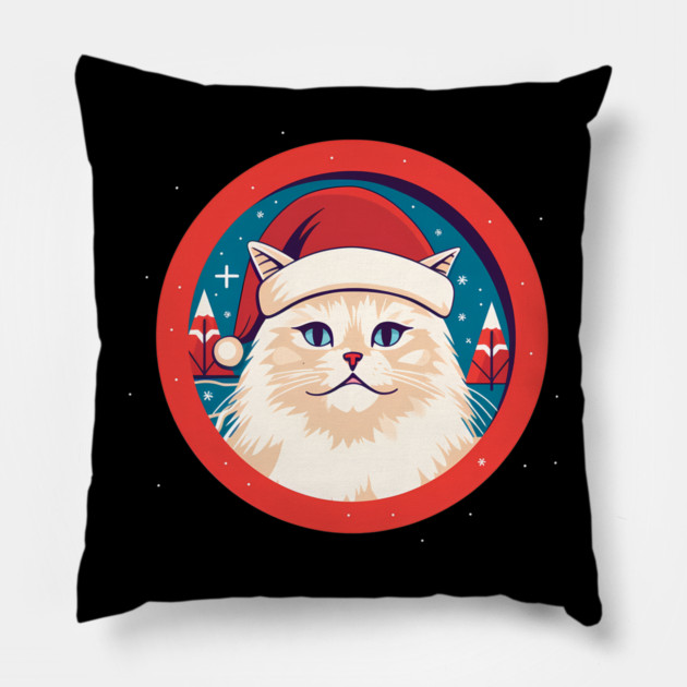 Manx Cat  Xmas, Love Cats Pillow by logiamerch