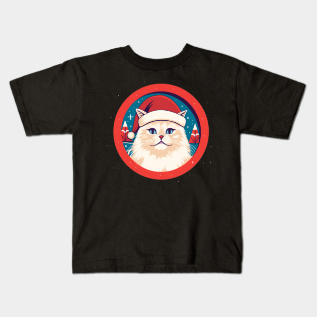 Manx Cat  Xmas, Love Cats Kids T-Shirt by logiamerch