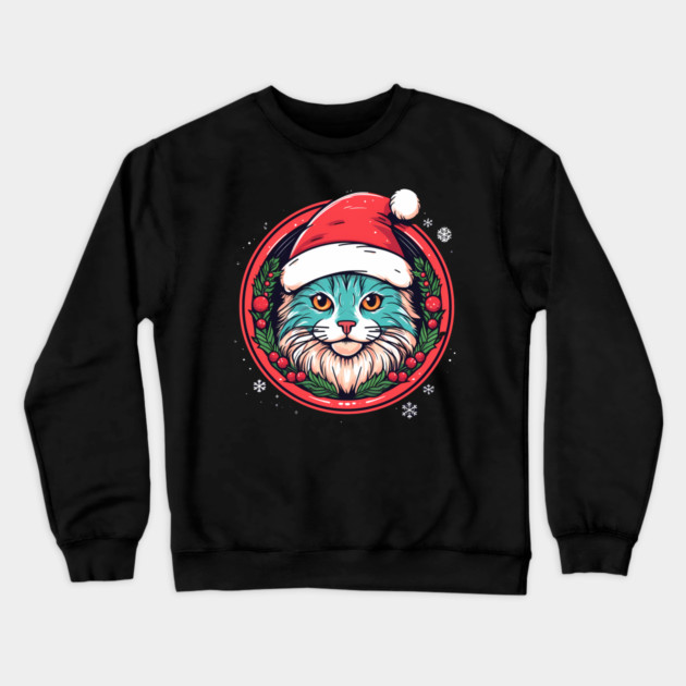 Manx Cat  Xmas, Love Cats Crewneck Sweatshirt by logiamerch