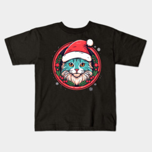 Manx Cat  Xmas, Love Cats Kids T-Shirt