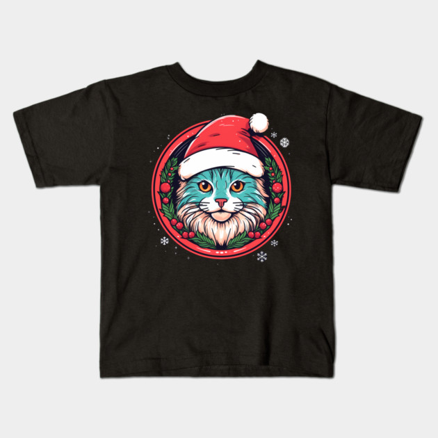 Manx Cat  Xmas, Love Cats Kids T-Shirt by logiamerch
