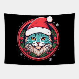 Manx Cat  Xmas, Love Cats Tapestry