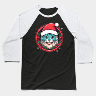 Manx Cat  Xmas, Love Cats Baseball T-Shirt