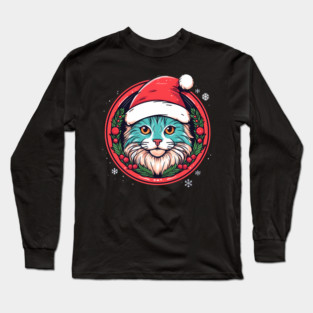 Manx Cat  Xmas, Love Cats Long Sleeve T-Shirt