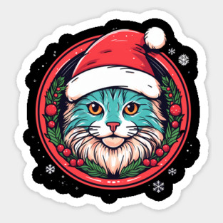 Manx Cat  Xmas, Love Cats Sticker