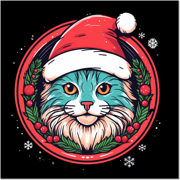 Manx Cat  Xmas, Love Cats Wall Art by logiamerch