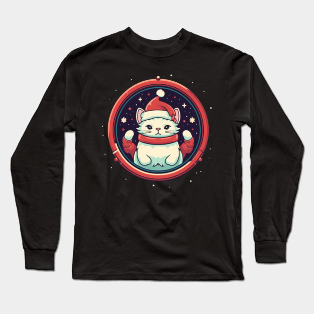 Manx Cat  Xmas, Love Cats Long Sleeve T-Shirt by logiamerch