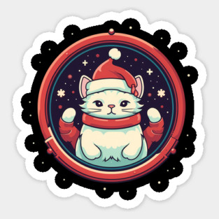 Manx Cat  Xmas, Love Cats Sticker