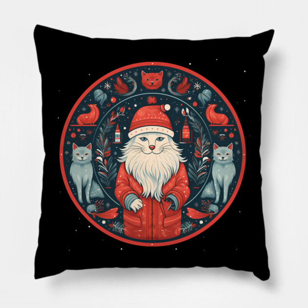 Norwegain Forest Cat  Xmas, Love Cats Pillow by logiamerch