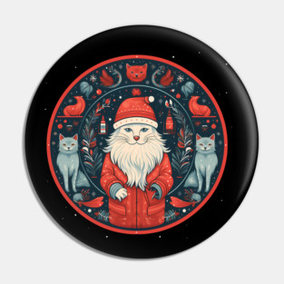Norwegain Forest Cat  Xmas, Love Cats Pin