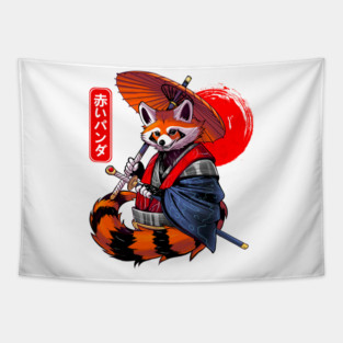 Red Panda Samurai Tapestry