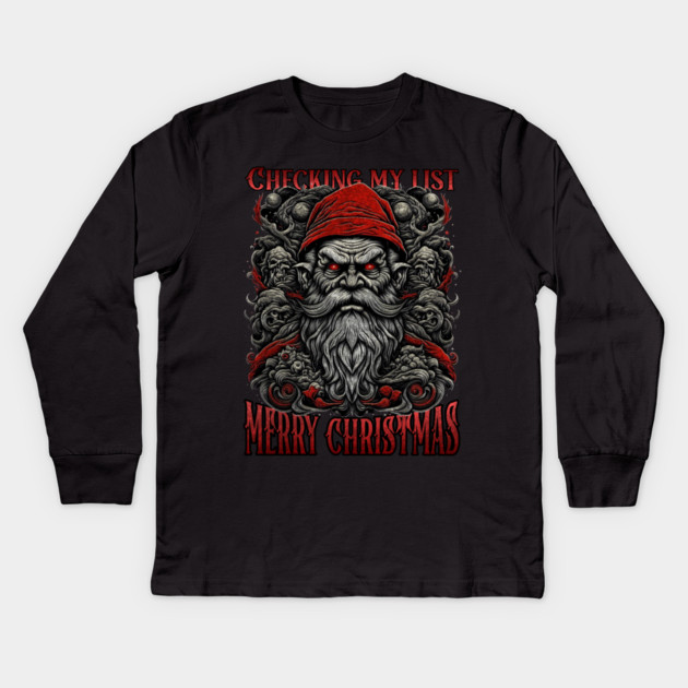 Horror Christmas Santa Claus Kids Long Sleeve T-Shirt by HolidayBug