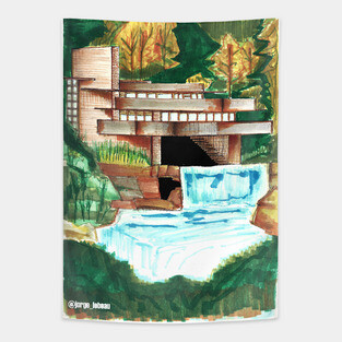 Kaufmann Residence, Fallingwater architectural house Tapestry