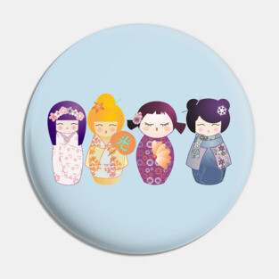 Kokeshis Four seasons Pin