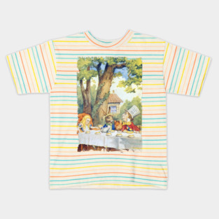 John Tenniel Wonderland- Mat Hatter's Tea Party Kids T-Shirt