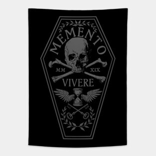 Gothic Coffin Memento Vivere Tapestry